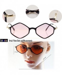 Oval Diamond Hexagonal Sunglasses Smoke Pop Color Tinted A112 A212 - (A212) Orange - CB18GGCMUYS $13.17