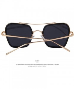 Aviator Fashion Women Square Sunglasses Double Bridge Design Summer Sunglasses C04 Blue - C06 Green - CK18YQODI6C $8.91