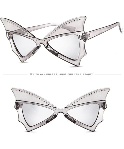 Butterfly Sunglasses Butterfly Diamond Glasses Oversized 2DXuixsh - B - C118S7YGUNQ $10.68