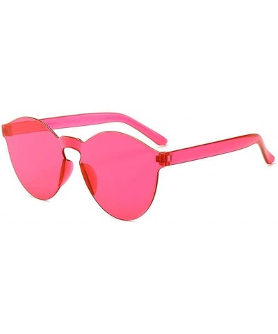 Round Unisex Fashion Candy Colors Round Outdoor Sunglasses Sunglasses - Rose Red - CY199XHYH9E $31.15