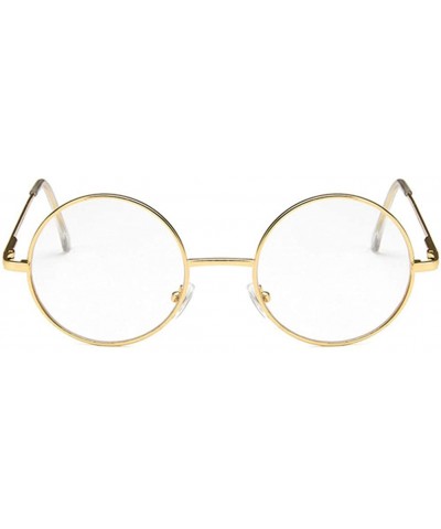 Round Unisex Sunglasses Retro Silver Grey Yellow Drive Holiday Round Non-Polarized UV400 - Gold - C318RLG070W $8.41