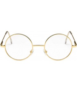 Round Unisex Sunglasses Retro Silver Grey Yellow Drive Holiday Round Non-Polarized UV400 - Gold - C318RLG070W $8.41