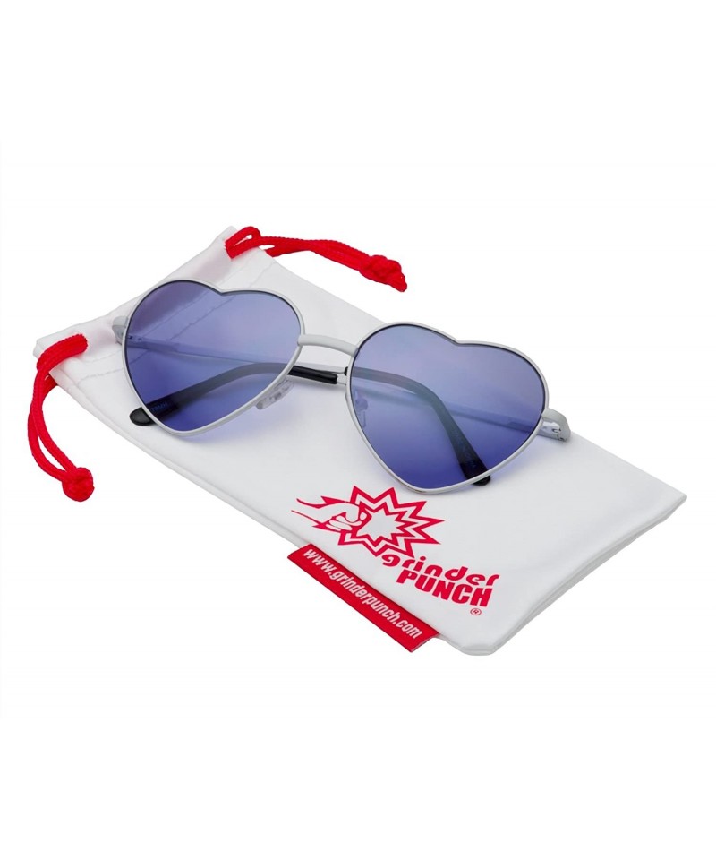 Aviator Women's Heart Shaped Metal Frame Sunglasses - White - CM12DR8XYSN $8.85
