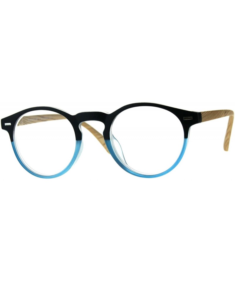 Round Unisex Round Keyhole Thin Plastic Horn Rim Reading Glasses - Blue - C218D95QD4R $11.62