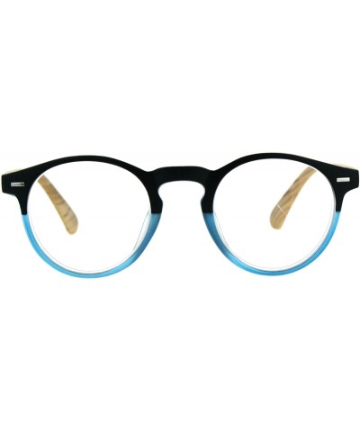 Round Unisex Round Keyhole Thin Plastic Horn Rim Reading Glasses - Blue - C218D95QD4R $11.62