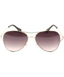 Round Thin Frame V Shape Connector Modern Round Aviator Sunglasses - Smoke - CM190IRDX0G $10.53