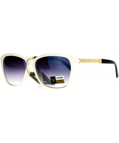 Square Fashion Womens Sunglasses Stylish Chain Design Square Frame UV400 - Ivory - CO189OM7GDA $10.57