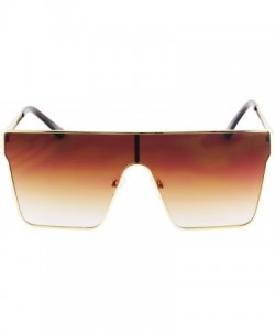 Oversized Vintage Oversized Sunglasses Gradient Protection - Brown - C518X68LECZ $13.02