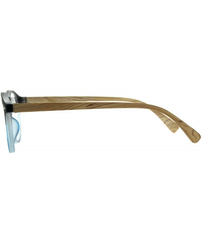 Round Unisex Round Keyhole Thin Plastic Horn Rim Reading Glasses - Blue - C218D95QD4R $11.62