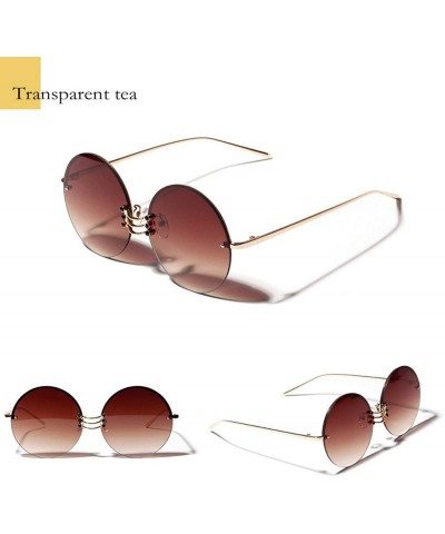 Round 2020 Retro Round Metal BorderlHip Hop Clear Color Lens Festival Fashion Gradient Sunglasses - As Picture Show1 - CL197Y...