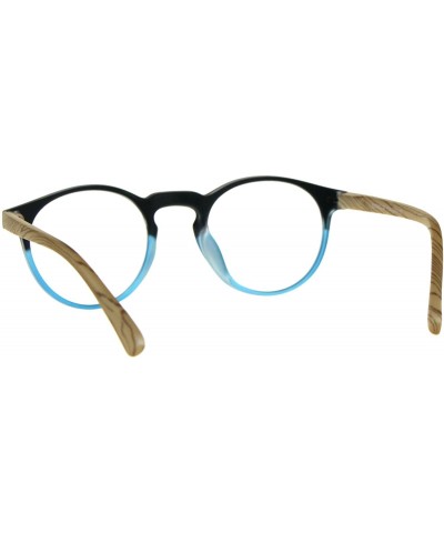 Round Unisex Round Keyhole Thin Plastic Horn Rim Reading Glasses - Blue - C218D95QD4R $11.62