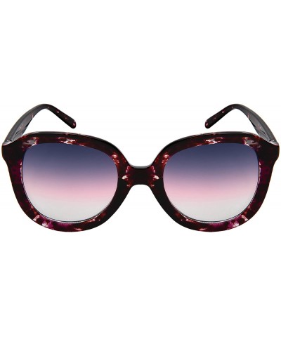 Square Classic Women Square Plastic Sunglasses w/Tinted Lens 34122P-KGM - Purple Tortoise Frame/Grey-pink Lens - C318C4HGSDI ...