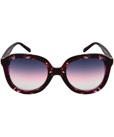 Square Classic Women Square Plastic Sunglasses w/Tinted Lens 34122P-KGM - Purple Tortoise Frame/Grey-pink Lens - C318C4HGSDI ...