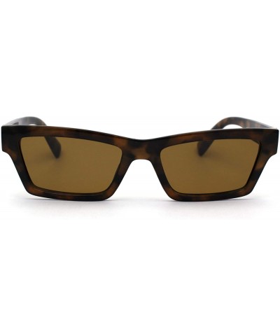 Rectangular Womens Mod Squared Retro Rectangular Dad Shade Sunglasses - Tortoise Brown - CP1979AC53N $14.24