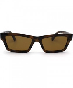 Rectangular Womens Mod Squared Retro Rectangular Dad Shade Sunglasses - Tortoise Brown - CP1979AC53N $14.24