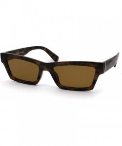Rectangular Womens Mod Squared Retro Rectangular Dad Shade Sunglasses - Tortoise Brown - CP1979AC53N $14.24