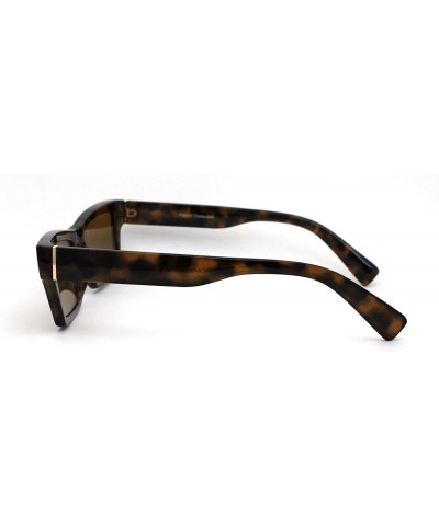 Rectangular Womens Mod Squared Retro Rectangular Dad Shade Sunglasses - Tortoise Brown - CP1979AC53N $14.24