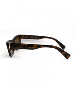 Rectangular Womens Mod Squared Retro Rectangular Dad Shade Sunglasses - Tortoise Brown - CP1979AC53N $14.24