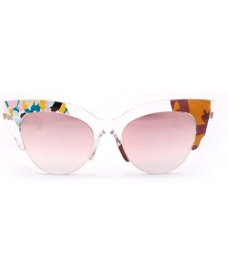 Rimless Cat Eye Sunglasses Ladies Sunglasses Glasses New Personality Sunglasses - Pink - C318UTSGTY0 $20.45