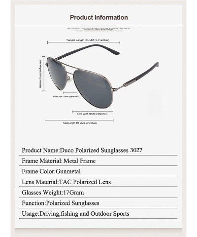 Sport Premium Pilot Style Polarized Sunglasses 100% UV protection for Men Women 3027 - Gunmetal - C717AZDWT3O $20.42