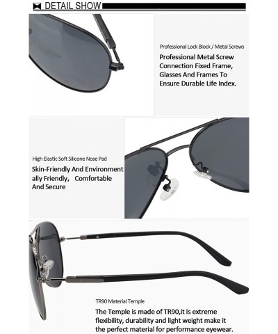 Sport Premium Pilot Style Polarized Sunglasses 100% UV protection for Men Women 3027 - Gunmetal - C717AZDWT3O $20.42