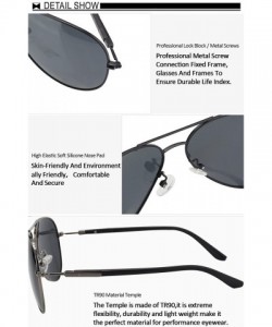 Sport Premium Pilot Style Polarized Sunglasses 100% UV protection for Men Women 3027 - Gunmetal - C717AZDWT3O $20.42