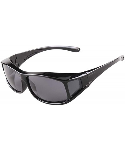 Sport Polarized Flip Up Fitover Sunglasses- Wrap Around Oversized Glasses for Men and Women UV400 Protection - CJ18WAE9UGK $1...