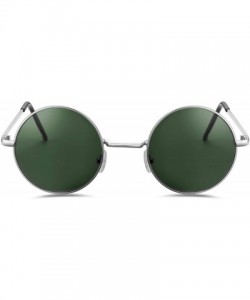 Square Women's Modern Oversized Sunglasses Square Sunnies - Silver Frame/Green Lens - CS18U9E6L26 $11.19