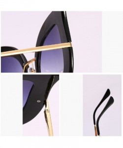 Cat Eye Cat Eye Fashion Shiny Diamond Women Sunglasses - Pearl Jeweled Glasses UV400 - Black - CM18CIDA7TN $19.78