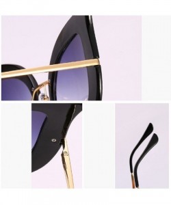 Cat Eye Cat Eye Fashion Shiny Diamond Women Sunglasses - Pearl Jeweled Glasses UV400 - Black - CM18CIDA7TN $9.15