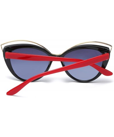 Wrap Retro Fashion Sunglasses Non-Polarized Personality Anti-UV Eyewear Casual Sunglasses - Red - CC18A4Z5SY5 $11.19