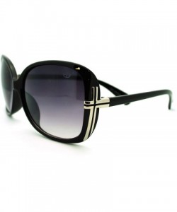 Butterfly Cross Design Sunglasses Womens Butterfly Frame Designer Shades - Black - CO186LAQUMC $10.03