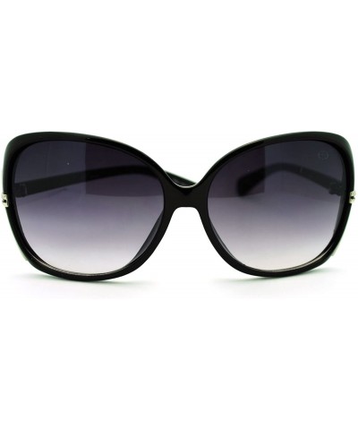 Butterfly Cross Design Sunglasses Womens Butterfly Frame Designer Shades - Black - CO186LAQUMC $10.03