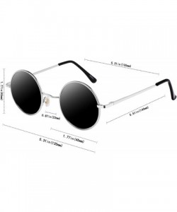 Oval John Lennon Vintage Round Polarized Hippie Sunglasses Small Circle Sun Glasses - Grey Lens/Silver Frame - CX1879C93WR $1...