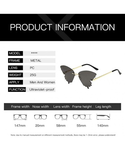 Butterfly Summer Butterfly Sunglasses Gradient Butterfly Shape Frame - B - C4190N2KW9Q $7.97