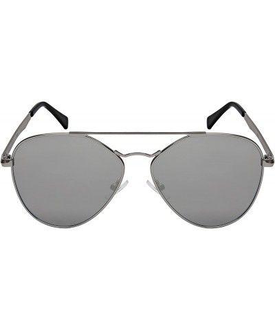 Aviator Classic Aviator w/Flat Mirrored Lens 5119-FLREV - Matte Silver - CK185KI359K $11.21