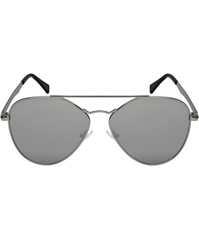 Aviator Classic Aviator w/Flat Mirrored Lens 5119-FLREV - Matte Silver - CK185KI359K $11.21