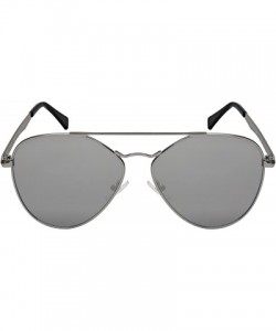 Aviator Classic Aviator w/Flat Mirrored Lens 5119-FLREV - Matte Silver - CK185KI359K $11.21