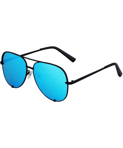 Aviator Designer Sunglasses Oversized Protection - Blue - CA18T6YRSHR $7.93