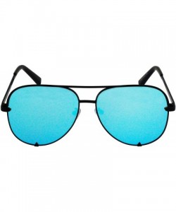 Aviator Designer Sunglasses Oversized Protection - Blue - CA18T6YRSHR $7.93