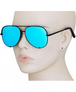 Aviator Designer Sunglasses Oversized Protection - Blue - CA18T6YRSHR $7.93