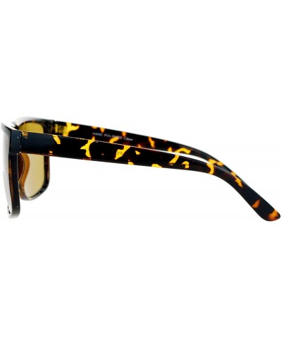 Square Impact Resistant Glass Lens Sunglasses Square Designer Fashion Frame - Tortoise (Brown) - CP18060OMCX $18.34