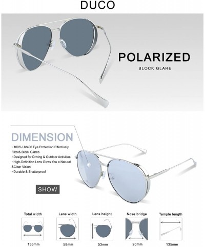 Oversized Classic Vintage Style Polarized Sunglasses For Women UV Protection W003 - Silver - C91800KC95I $14.75