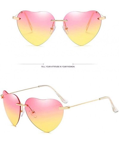 Cat Eye Hiking New Retro Love Ocean Piece Sunglasses Street Beat Peach Heart Shaped Sunglasses - Multicolor-e - C918T5DG6W5 $...
