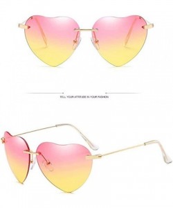 Cat Eye Hiking New Retro Love Ocean Piece Sunglasses Street Beat Peach Heart Shaped Sunglasses - Multicolor-e - C918T5DG6W5 $...