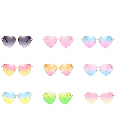 Cat Eye Hiking New Retro Love Ocean Piece Sunglasses Street Beat Peach Heart Shaped Sunglasses - Multicolor-e - C918T5DG6W5 $...