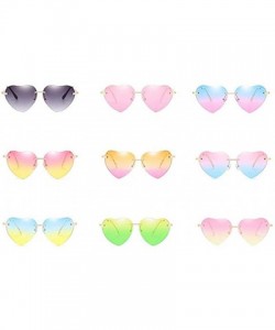 Cat Eye Hiking New Retro Love Ocean Piece Sunglasses Street Beat Peach Heart Shaped Sunglasses - Multicolor-e - C918T5DG6W5 $...