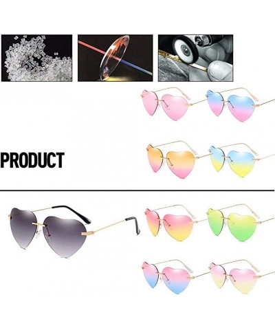 Cat Eye Hiking New Retro Love Ocean Piece Sunglasses Street Beat Peach Heart Shaped Sunglasses - Multicolor-e - C918T5DG6W5 $...