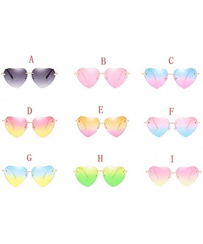 Cat Eye Hiking New Retro Love Ocean Piece Sunglasses Street Beat Peach Heart Shaped Sunglasses - Multicolor-e - C918T5DG6W5 $...