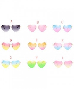 Cat Eye Hiking New Retro Love Ocean Piece Sunglasses Street Beat Peach Heart Shaped Sunglasses - Multicolor-e - C918T5DG6W5 $...